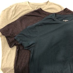 3 Goodfellow tees- mint, navy and jade blue